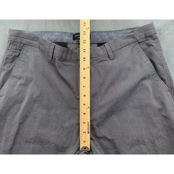 Banana Republic Kentfield Pants Chino Men's 36x30 Gray Herringbone Cotton Casual - Picture 10 of 13